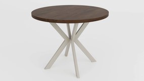 Okrúhly rozkladací jedálensky stôl MARION 120-196 cm biely mramor Farba nôh: Biela