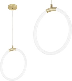 Toolight Toolight, LED závesné osvetlenie 25cm, 22W, 4000K, 2000lm, G020-CP, zlatá-biela, OSW-06371