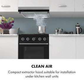 Klarstein Corvette Americana, digestor, 60 cm, podskrinkový, 306 m³/h, nehrdzavejúca oceľ, čierny