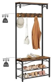 Stojanový vešiak NAVOR hnedá/čierna