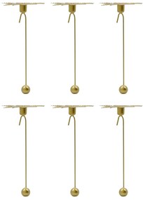 Svietniky na vianočný stromček HDLeaves, starožitná mosadz, 4 ks