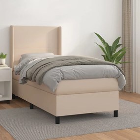 Boxspring posteľ s matracom kapučínová 80x200 cm umelá koža 3132350