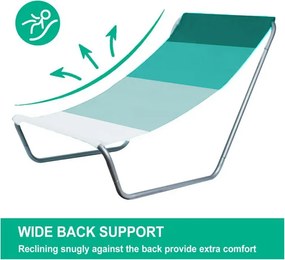 Skladacie plážové ležadlo SAND, zelené pruhy