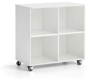 Študentská skrinka CASPER, 4 priehradky, biela