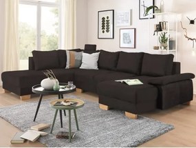 Sedacia súprava Chivas, tvar ľavé U, temne hnedá látka%