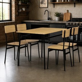 Jedálenský stôl so štyrmi stoličkami AUT-O2155 OAK