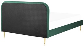 Zamatová posteľ 140 x 200 cm zelená FLAYAT Beliani