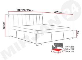 Manželská posteľ 160cm Mundano  (biela). Vlastná spoľahlivá doprava až k Vám domov. 1122586