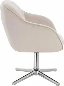LuxuryForm DESIGN Stolička AVOLA VELUR na striebornom kríži - krémová