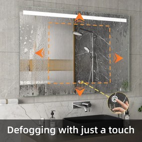 Erga Scarlet, obdĺžnikové LED zrkadlo 120x80cm, 920 lm, 3 farby svetla, predné osvetlenie, ERG-V01-128-1280-00