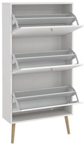 Biela výklopná skrinka na topánky Bodo – Tvilum