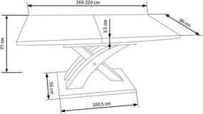 Jedálenský stôl Sandor 1 (biely lesklý) (pre 6 až 8 osôb). Vlastná spoľahlivá doprava až k Vám domov. 770464