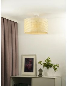 Duolla - Prisadený luster ROLLER RATTAN 1xE27/15W/230V pr. 45 cm béžová