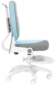 Detská rastúca stolička Neoseat KINDER WHITE PLUS — látka, šedá / svetlo modrá