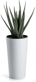 PLASTOVÝ KVETINÁČ URBANIKA RIFLO 19,5X36,5 CM BIELA