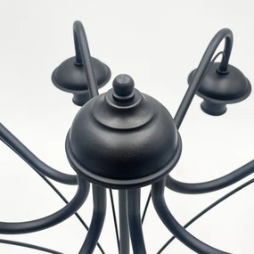 Luster na reťazi ANTON 8xE14/60W/230V čierny