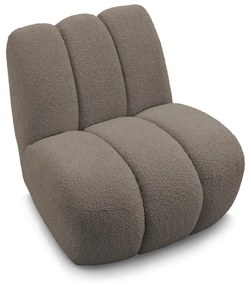 Taupe kreslo z textílie buklé Janissaire – Bobochic Paris