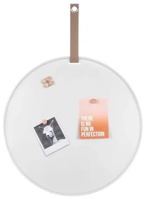 Biela kovová nástenka PT LIVING Perky, ø 50 cm