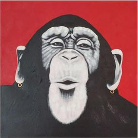 Obraz maľovaný na plátno 830x55x830 Bozk od šimpanza