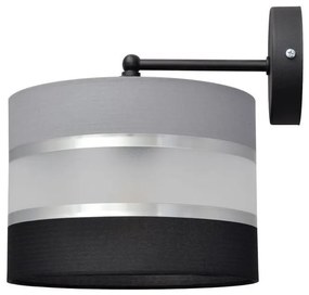 Helam Nástenná lampa HELEN 1xE27/60W/230V čierna/šedá/strieborná HE1247