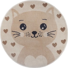 Detský koberec Adventures 105963 Cream Beige kruh