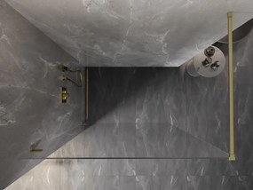 Mexen Lunar sprchová stena ľavá 130 x 200 cm, 8mm číre sklo, zlatá matná, 830-130-000-55-00-L