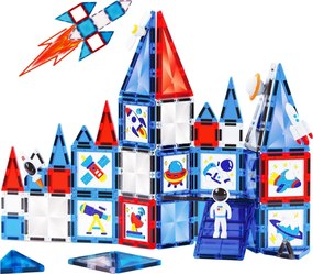 LEAN Toys Vesmírne okno Magnetické stavebné bloky 58 el.