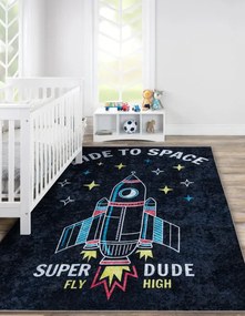 Koberec JUNIOR 52069.801 vesmír / raketa, čierny