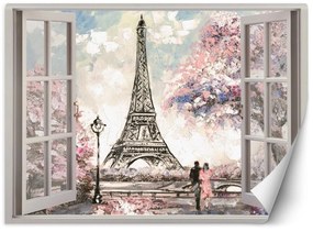 Gario Fototapeta Okno s výhľadom na Eiffelovu vežu Materiál: Vliesová, Rozmery: 140 x 100 cm