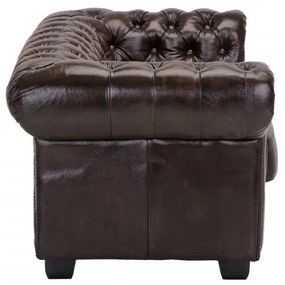 furniture-nabytek.cz - Dvojmiestna pohovka Chesterfield z pravej kože, hnedá