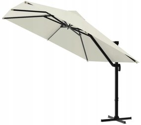 Veľký záhradný slnečník v béžovej farbe 3 x 4 m