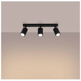 Čierne bodové svietidlo 6,5x45 cm Gleam – Sollux