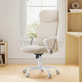 SongmicsHome Kancelárska stolička DINA, max.120kg, béžová/biela