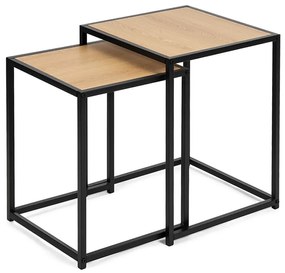 Noela Súprava odkladacích stolíkov s čiernym rámom DUETTA 40, 35