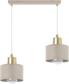 Závesné svietidlo Panta, 2x béžové kovové tienidlo, g