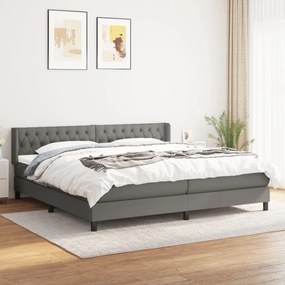 Boxspring posteľ s matracom tmavosivá 200x200 cm látka 3129978