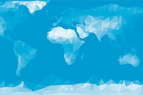Samolepiaca tapeta mapa sveta v polygonálnom štýle