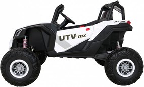 Ramiz UTV-MX batériová bugina pre deti Biela + pohon 4x4 + diaľkové ovládanie + LED audio + úložný priestor + EVA + pomalý štart
