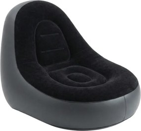 Nafukovacie kreslo s taburetom RESTIO 86x88 cm, čierne