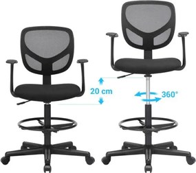 Ergonomická kancelárska stolička s podrúčkami, čierna