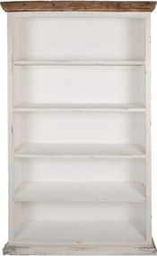 Biela antik drevená knižnica Christiane - 116*36*195 cm