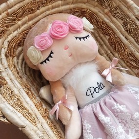 Bábika spiaca Anjelik farebné kvety 48 cm