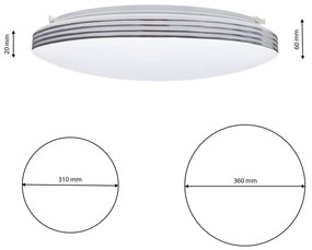 Stropné LED svietidlo Siena, 1x LED 25w, 3000-6000k, ch