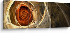 Obraz - Ruže umeleckého duchu (s hodinami) (90x30 cm)