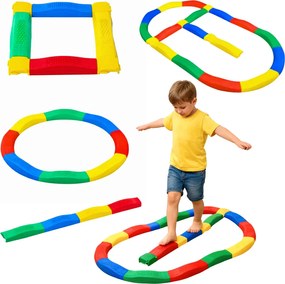 LEAN Toys Senzorická dráha balančné dosky 16 ks protišmykové spoje