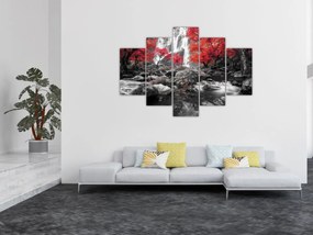 Obraz - Vodopády v jesennej krajine (150x105 cm)