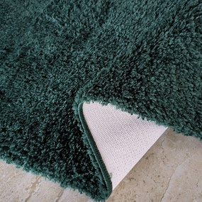 Shaggy koberec Camel v tmavozelennej farbe – protišmykový Rozmer: 60x100 cm