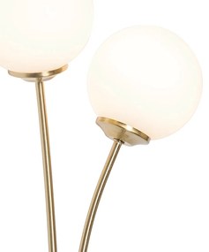 Moderná nástenná lampa zlatá s opálovým sklom 2-svetlo - Atény