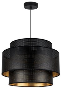 Závesné svietidlo Asti, 1x čierne PVC tienidlo, (fi 40cm), g