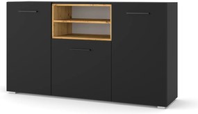 Skrinka Anikka 151 (dub artisan + matná čierna). Akcia -20%. Vlastná spoľahlivá doprava až k Vám domov. 1124849